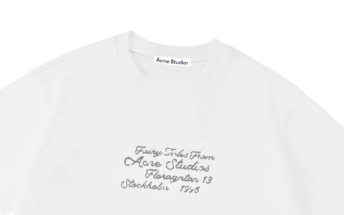 Acne Studios New Arrival logo Same Style t 100％ 32 ：White Size：XS S M L